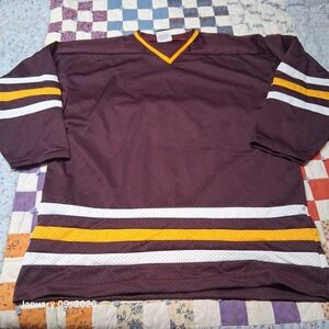 Vintage K1 Maroon Striped Sleeve Blank Hockey Jersey Size 2XL XXL Made in USA